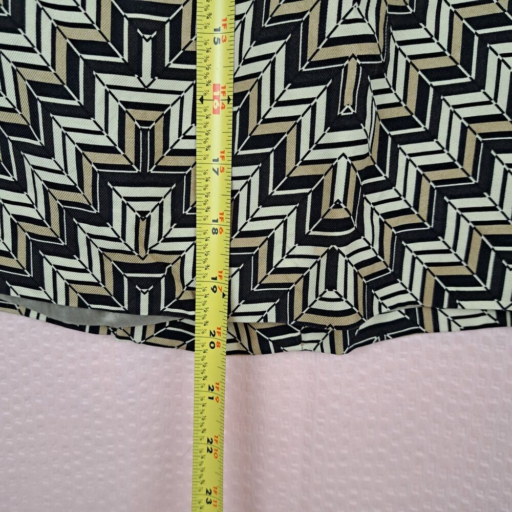 Vintage Ann Taylor Silk with Wool Blend Chevron Print Pencil Skirt Size 6 - Picture 2 of 11